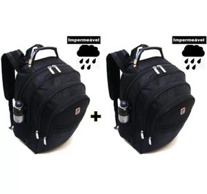 kit-2-mochilas-viagem-impermeavel-reforcada-preto-l899 - Imagem