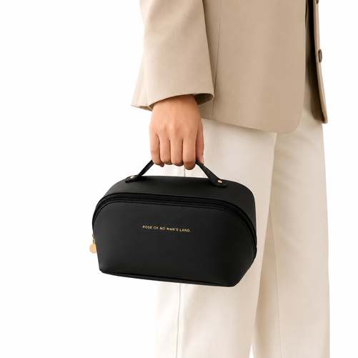 Bolsa Necessaire Porta Maquiagem Higiene Organizador Viagem Cor Preto
