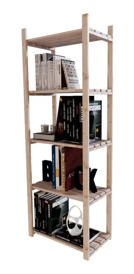 Organizador Multiuso Madeira Pinus Com 5 Prateleiras - Technox Comercio LTDA