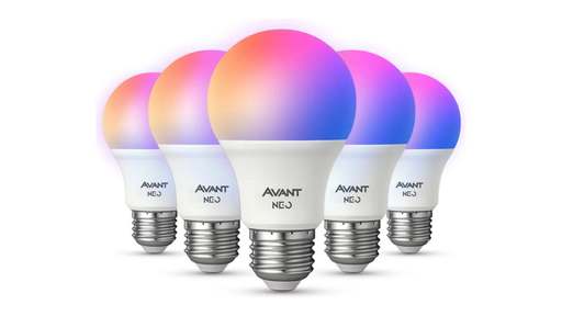 Kit 5 Led Pera Smart Inteligente Wi Fi 2.4ghz Alexa Google 10w Rgb 2700k/6500k Branco Quente/neutro/frio E27 Cod: 290028177-5 Avant Neo