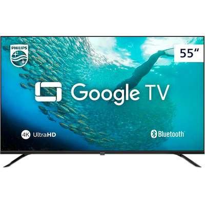 Smart Tv Led 55" Ultra Hd 4k Philips 55pug7019 Com Google Tv, Comando De Voz, Wi-fi, Entradas Hdmi E Usb