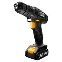 WAP Parafusadeira e Furadeira a Bateria Li-Ion 12V BPF 12K3 BLACK Carregador Bivolt com Maleta e Kit de 13 Acessórios