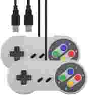 2-controles-super-nintendo-snes-usb-para-pc-mac-linux-raspberry - Imagem