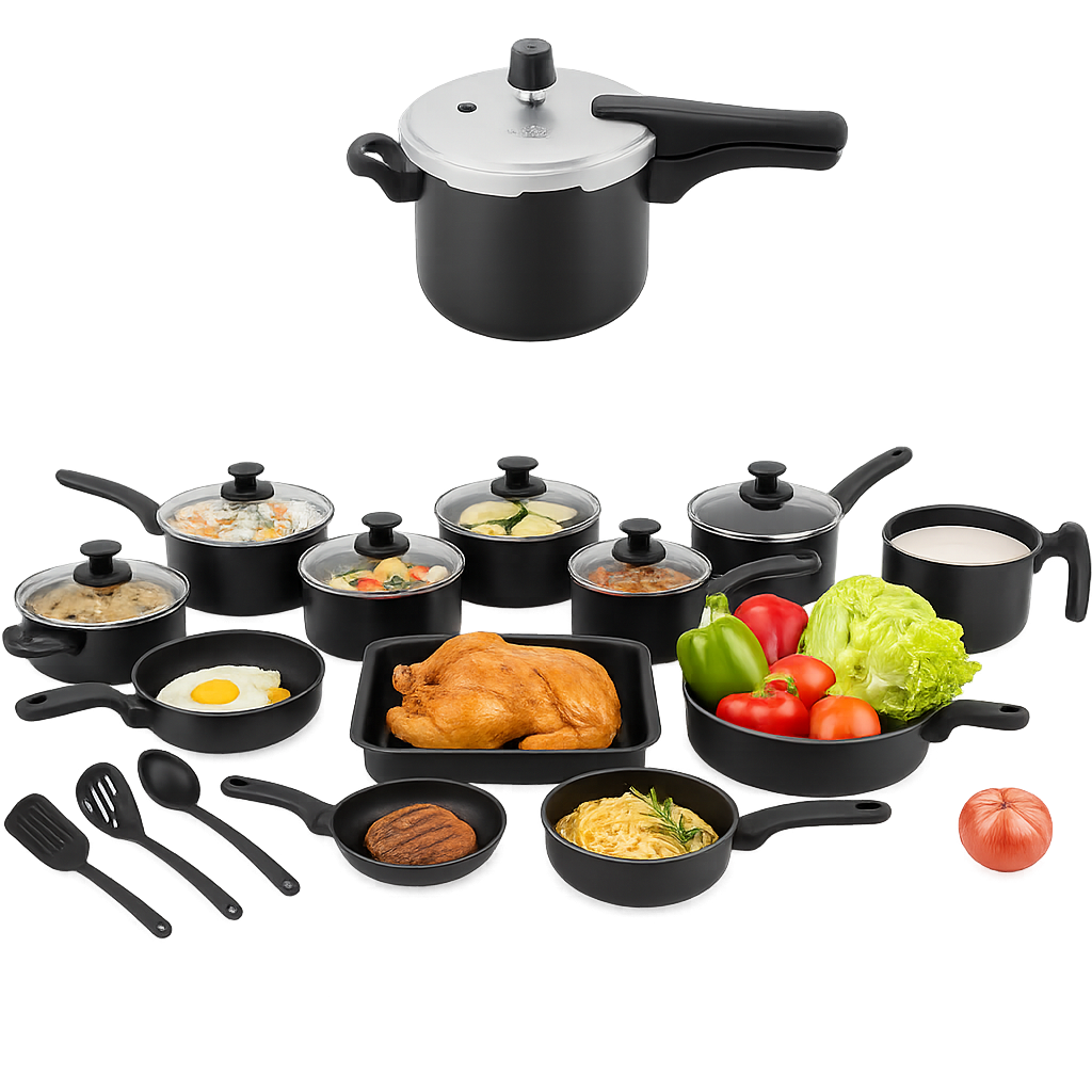 conjunto-panelas-17-pc-antiaderente-panela-pressao-45l - Imagem