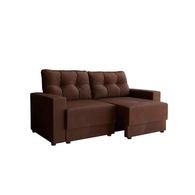 sofa-2-lugares-retratil-lubeck-suede-marrom-140-cm - Imagem