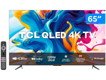 smart-tv-qled-65-4k-uhd-tcl-c645-google-tv-dolby-vision-atmos-dts-hdr10-wifi-dual-band-bluetooth-integrado-e-google-assistente - Imagem
