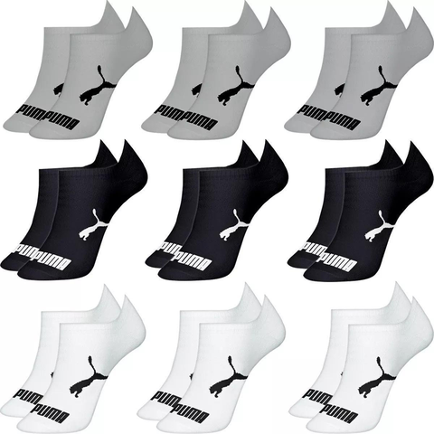 kit-9-pares-meias-puma-sapatilha-algodao-cano-baixo-meia-soquete-adulto-masculino-feminino-original-sortido - Imagem