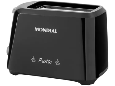 torradeira-mondial-pratic-t-18-preto-e-prata-2-fatias-6-niveis-de-tostagem - Imagem