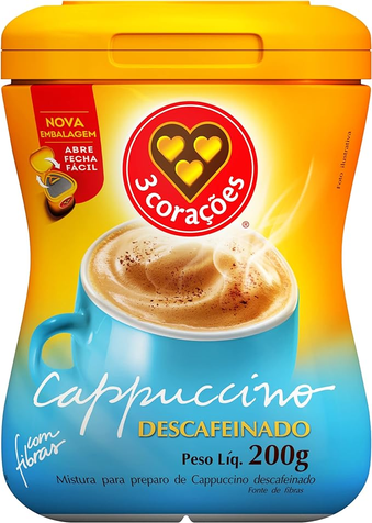 3-coracoes-cappuccino-descafeinado-200g - Imagem