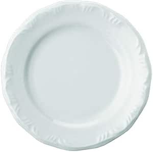 Estojo com 6 Pratos Sobremesa em Porcelana - Modelo Redondo com Relevo Pomerode - Branca - fabricado pela Schmidt
