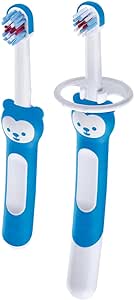 Escova MAM Learn to Brush - Embalagem Dupla - Azul
