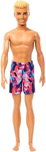 barbie-fashion-beauty-boneco-ken-de-praia-com-calcao-rosa-e-azul-para-criancas-a-partir-de-3-anos - Imagem