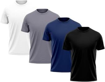 kit-4-camisetas-masculina-dry-fit-manga-curta-protecao-solar-uv-termica-academia-treino-caminhada-esporte-camisa-praia - Imagem