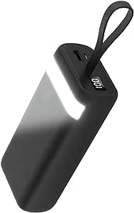 carregador-sem-fio-universal-portatil-power-bank-turbo-20000mah-com-4-cabos-saida-usb-tipo-cmicro-usbusbusb-visor-de-carga-preto - Imagem