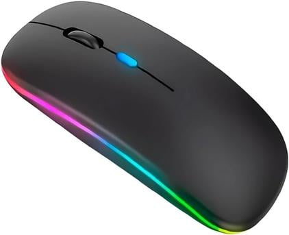 mouse-sem-fio-slim-recarregavel-para-jogos-compativel-com-windows-e-mac-os-silencioso-ergonomico-led-rgb-bluetooth-preto - Imagem