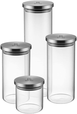 kit-c-4-potes-vidro-porta-mantimentos-hermeticos-electrolux - Imagem