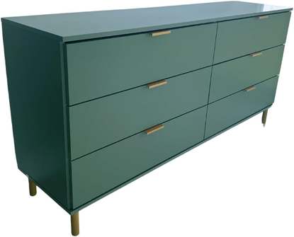 Cômoda Ditália 6 Gavetas Dm-243 Verde Oliva