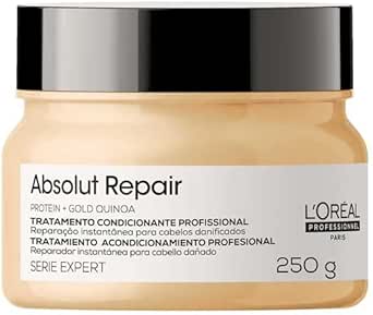 loreal-professionnel-mascara-capilar-absolut-repair-tratamento-capilar-proteico-para-nutricao-profunda-hidrata-repara-danos-e-acrescenta-brilho-para-cabelos-secos-e-danificados-250g-amarelo - Imagem