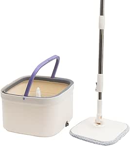 Mop Simplo Lav06317 com balde centrífuga e pano microfibra branco