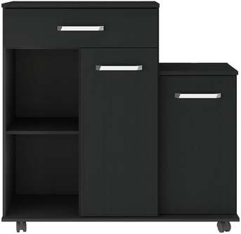 Multimóveis Armário de Cozinha Balcão Multiuso para Microondas Mpf2189 Preto 90 x 88 x 33 cm