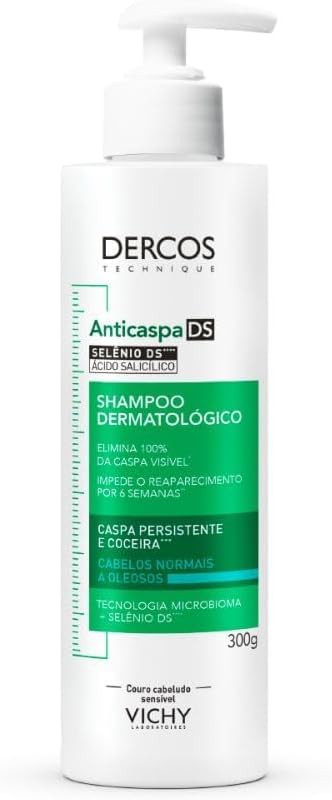 Vichy Dercos DS Shampoo Anticaspa, Tratamento para Cabelos Secos, Elimina 100% da Caspa Visível, Alivia a Coceira e Previne o Reaparecimento por 6 Semanas, 300g