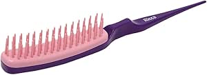 Ricca, Pente para Fitagem, Dentes Flexíveis, Cabo divisor de Mechas, Para Cabelos Cacheados e Ondulados, Cor Roxo