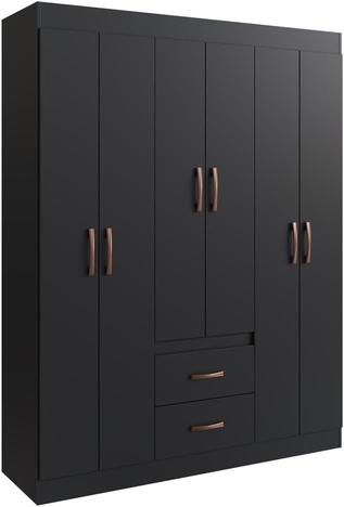Guarda-roupas 6 Portas 2 Gavetas Multimóveis Cr35111 - Preto