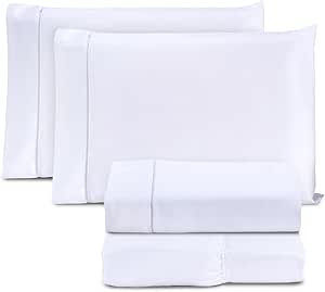 Jogo de Cama Casal Padrão Percal 400 Fios Ponto Palito 04 Peças, Antiácaro, Não faz bolinha Toque Extra Macio – Branco