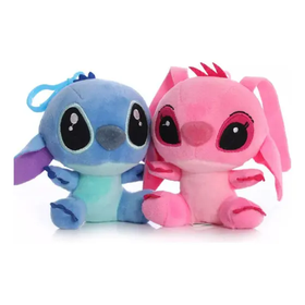 kit-casal-pelucia-stitch-e-angel-chaveiro-disney-super-macio - Imagem