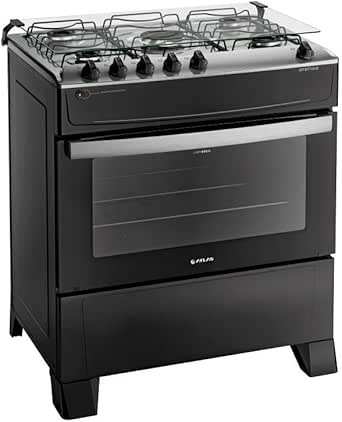 fogao-5-bocas-preto-com-mesa-inox-atlas-atenas-bivolt-t5vm - Imagem