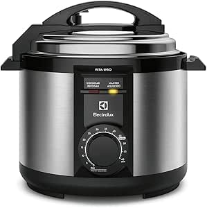 Electrolux Panela pressão elétrica capacidade 5L silenciosa segura 9 travas segurança timer feijão manter aquecido alça antitermica PCE20 inox 220v por Rita Lobo
