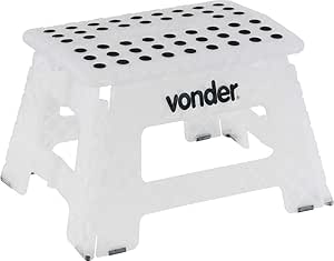 Vonder, Banqueta Plástica Dobrável, Branca, Altura 220 Mm