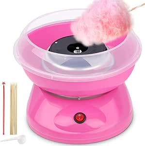 maquina-de-algodao-doce-mini-maquina-de-algodao-doce-220v-maquina-eletrica-de-marshmallow-rosa - Imagem