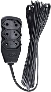 extensao-eletrica-bipolar-5mts-3-entradas-preta-force-line-0180200238 - Imagem