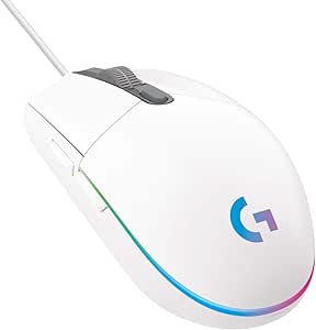 mouse-gamer-logitech-g203-lightsync-rgb-efeito-de-ondas-de-cores-6-botoes-programaveis-e-ate-8000-dpi-branco - Imagem