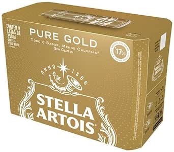 pack-cerveja-stella-artois-pure-gold-lata-350ml-caixa-8-unidades - Imagem