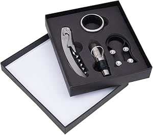 mimo-style-jogo-para-vinho-no-estojo-com-4-pcs-inclui-saca-rolhas-anel-salva-gotas-cortador-de-lacre-e-bico-dosador-produzidos-em-inox-material-neutro-e-inodoro-resistentes-e-finamente-acabados - Imagem