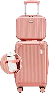 vincs-mala-de-viagem-10kg-expansivel-anac-com-4-rodas-duplas-360-rosa-com-porta-copo-cadeado-antifurto-resistente-a-arranhoes - Imagem
