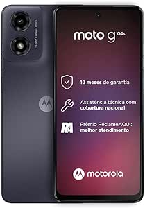 Smartphone Motorola Moto G04s - 128GB 4GB RAM + 4GB RAM Boost Camera 16MP com Moto AI sensor FPS lateral Grafite