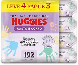 Lenços Umedecidos Huggies Rosto e Corpo Limpeza 4 x 48 Un