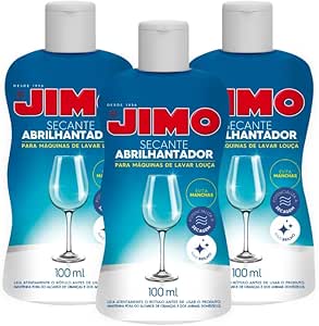 kit-3-jimo-secante-abrilhantador-100ml-lava-loucas-brilho-intenso-secagem-rapida-antimanchas-cozinha-tacas-copos-prato-vidro - Imagem