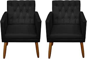 jogo-2-poltronas-confortavel-para-sala-pequena-moblan-decor-preto - Imagem