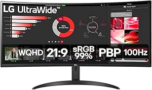 monitor-lg-ultrawide-curvo-tela-va-de-34-wqhd-3440-x-1440-219-srgb-99-hdr10-pbp-onscreen-control-modo-leitura-e-flicker-safe-100hz-amd-freesynctm-34wr50qc-b - Imagem