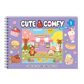 cute-comfy-super-extra-edicao-01-livro-de-colorir-adulto-capa-dura-holografica - Imagem