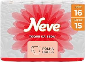 Neve Papel Higiênico Toque de Seda Folha Dupla, 30m, Leve 16 Pague 15 Rolos