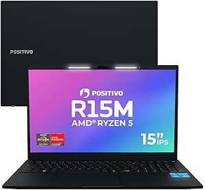 Notebook Positivo Vision R15M AMD Ryzen 3-7330U Linux 8GB RAM 256GB SSD Wi-Fi 6 Tela 15” Full HD IPS Antirreflexo - Minitela - Permite upgrade de memória RAM e SSD - Preto
