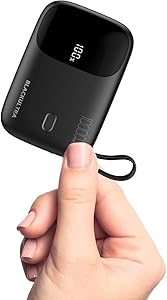 carregador-portatil-10000mah-com-display-led-mini-power-bank-rapido-225w-com-pd-30-e-qc-30-usb-c-leve-e-compativel-com-iphone-161514131211-e-samsung-preto - Imagem