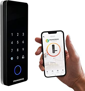 fechadura-digital-biometrica-primebras-athenas-porta-madeira - Imagem