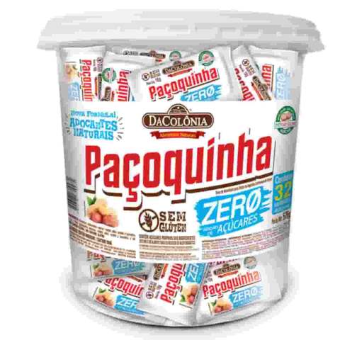 Paçoca Rolha Zero Açúcar Pote Com 32 Un De 18g Cada - 576g