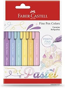 faber-castell-fine-pen-colors-pastel-ctl-6-unid-modelofpbes6tpzf - Imagem